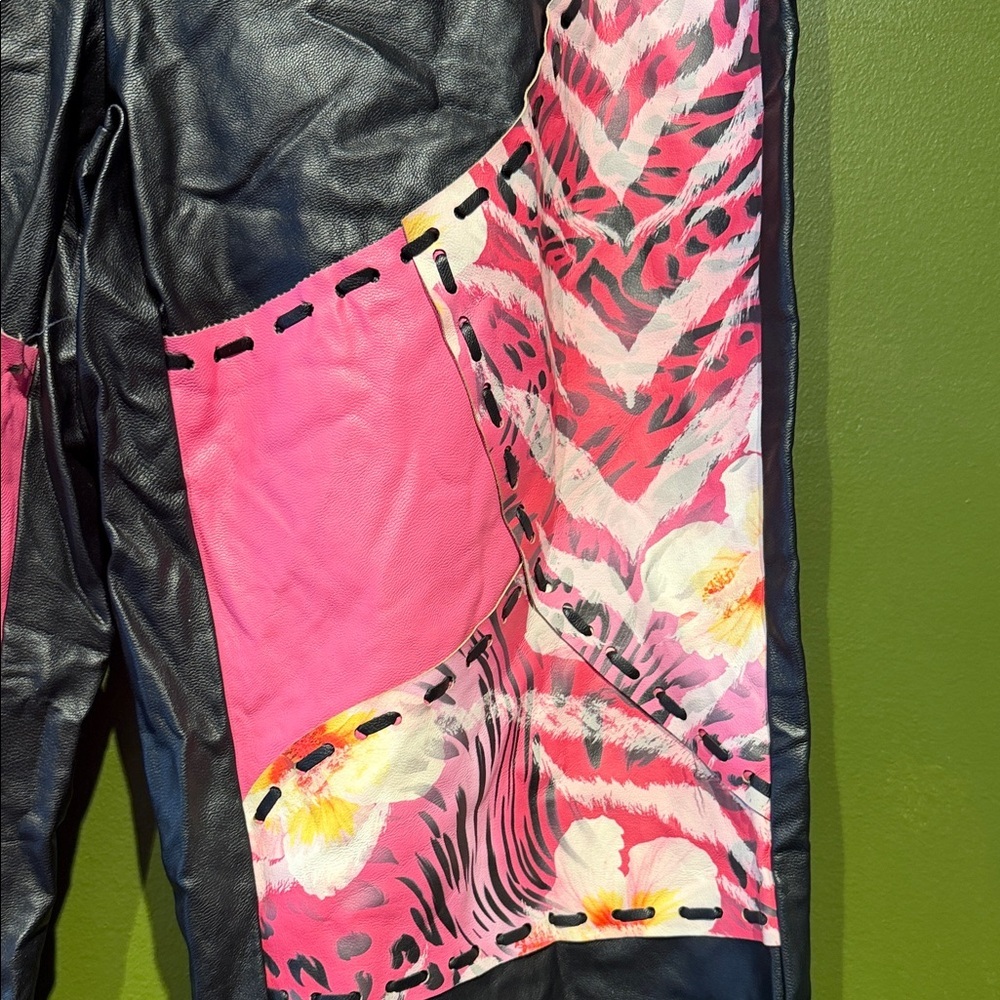 I.Am.Gia Black and Pink Patchwork Pants - Picture 2 of 6